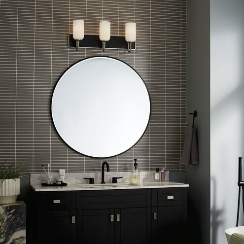 Solia LED 24 inch Brushed Nickel with Black Bathroom Vanity Light Wall Light