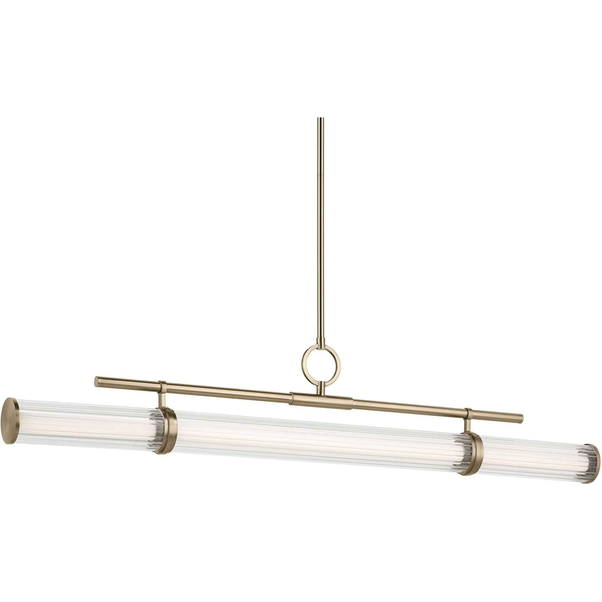 Riven LED 8 inch Champagne Bronze Chandelier Linear Ceiling Light
