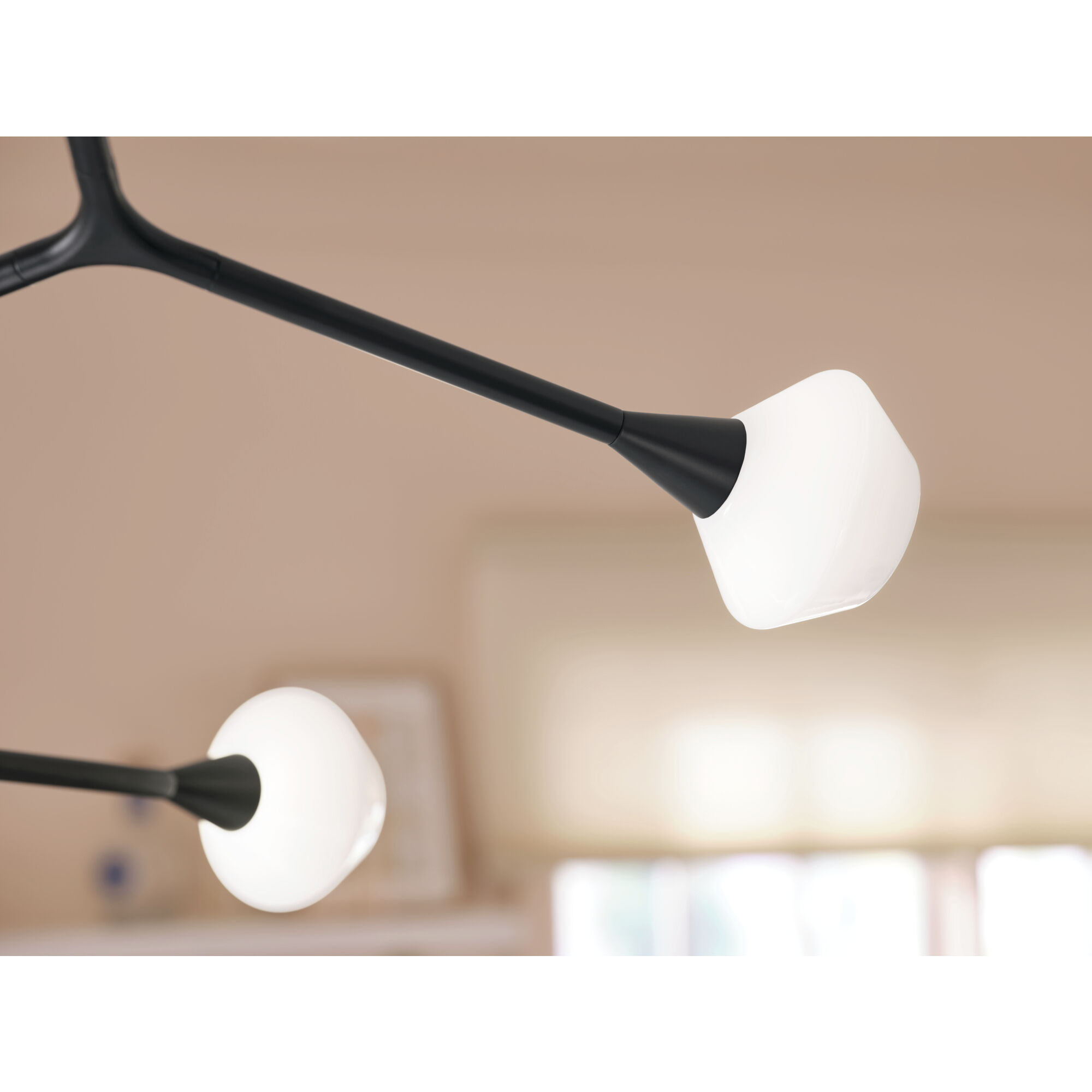 Cassius 4 Light 5.25 inch Black Chandelier Ceiling Light, Convertible