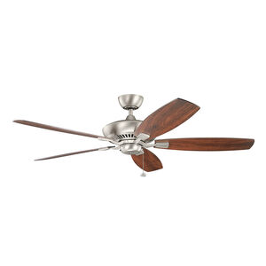 Canfield 60 inch Brushed Nickel with Walnut Blades Ceiling Fan