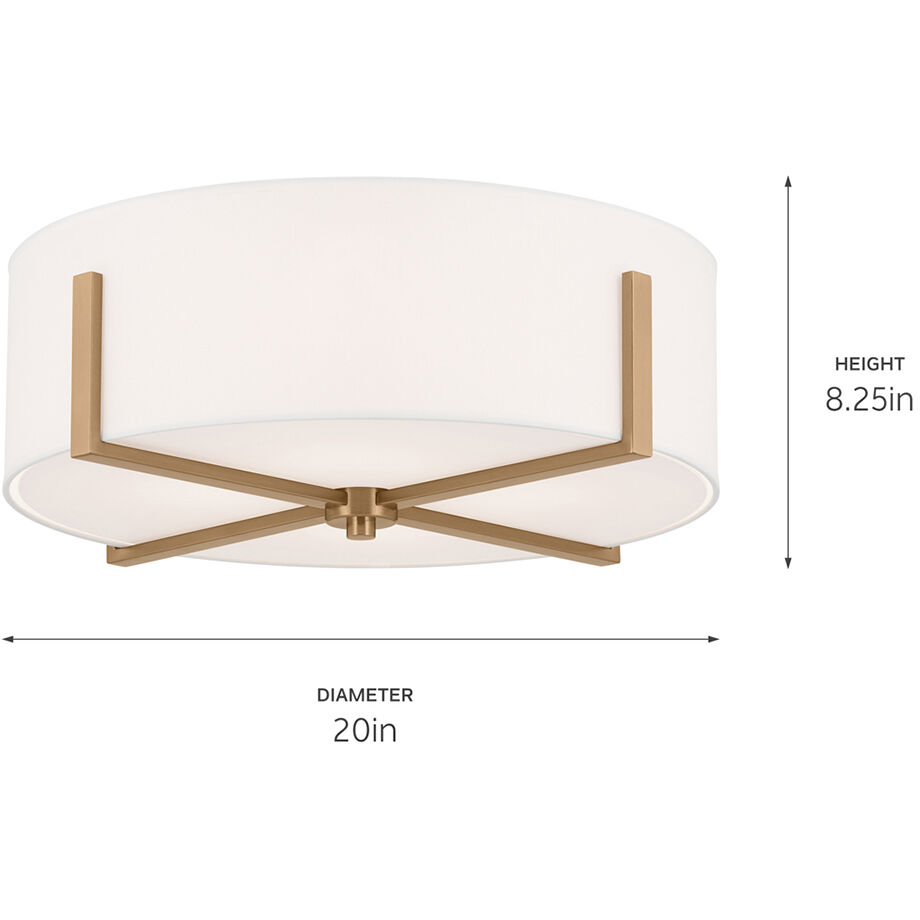 Malen LED 20 inch Champagne Bronze Flush Mount Ceiling Light