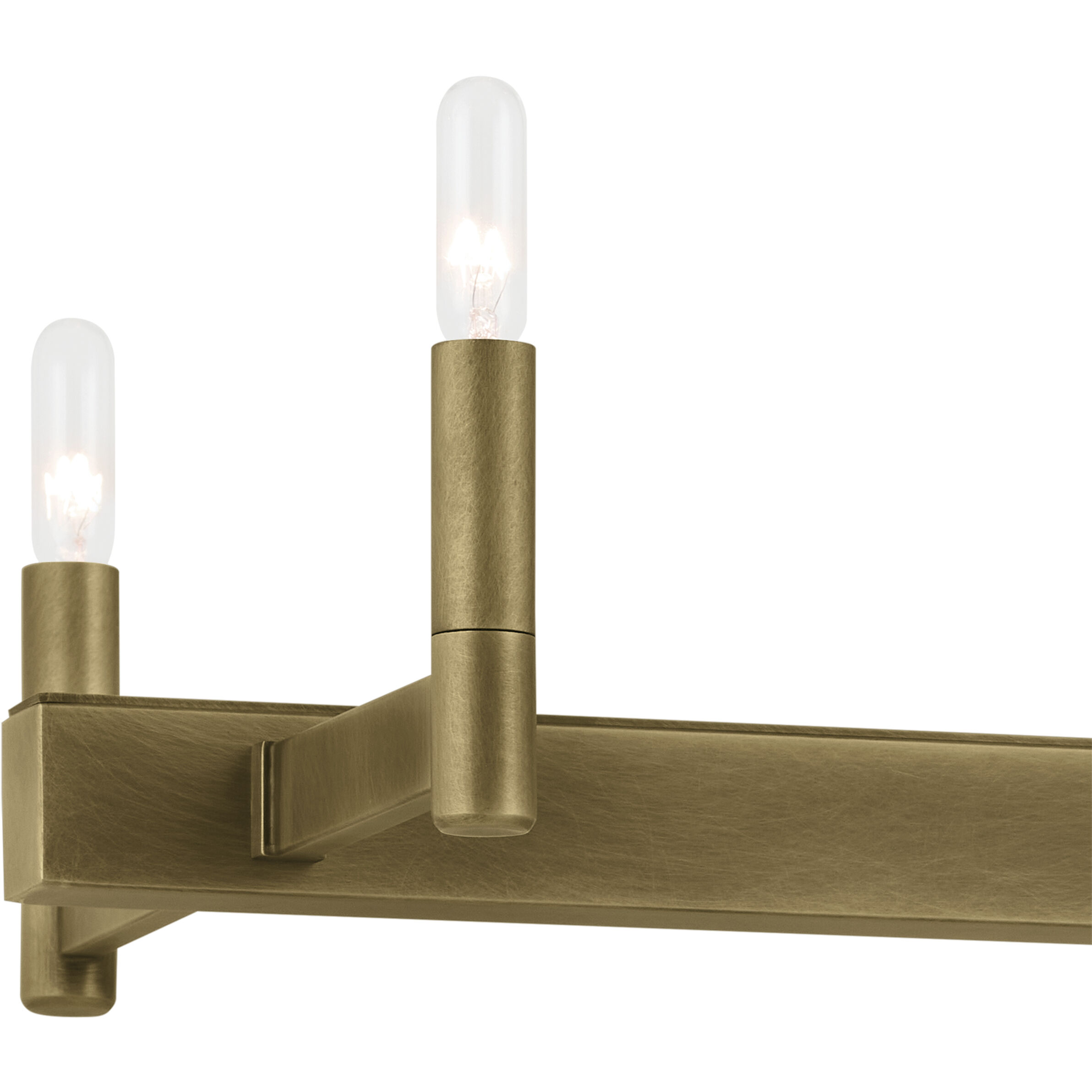 Erzo 10 Light 12.75 inch Natural Brass Chandelier Linear Ceiling Light, Single