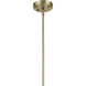 Everly 1 Light Natural Brass Pendant Ceiling Light in Clear Seeded