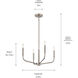 Madden 4 Light Brushed Nickel Chandelier/Semi Flush Ceiling Light