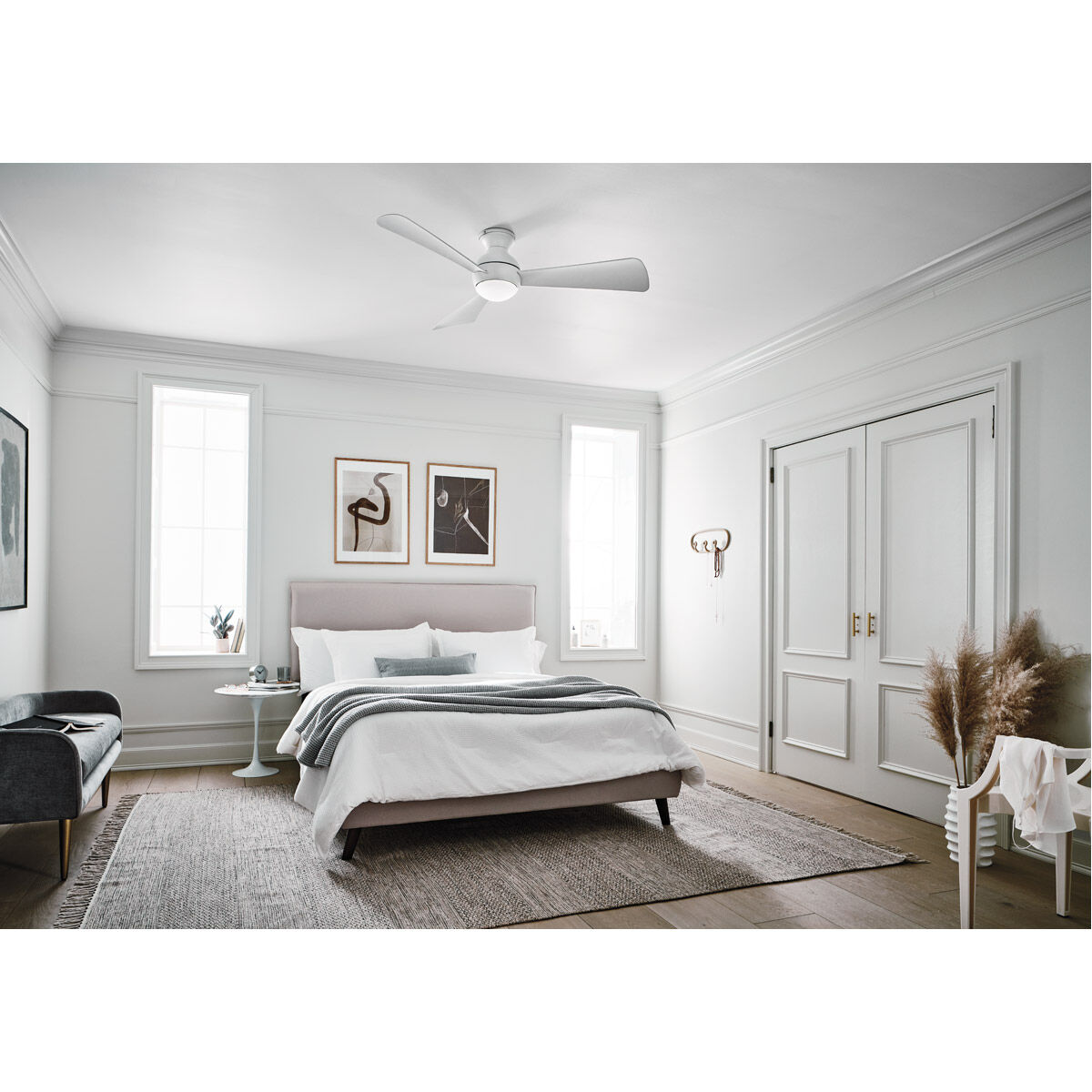 Sola 54 inch Matte White Ceiling Fan