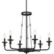 Homestead Vetivene 6 Light 29 inch Textured Black Chandelier Ceiling Light, Vetivene