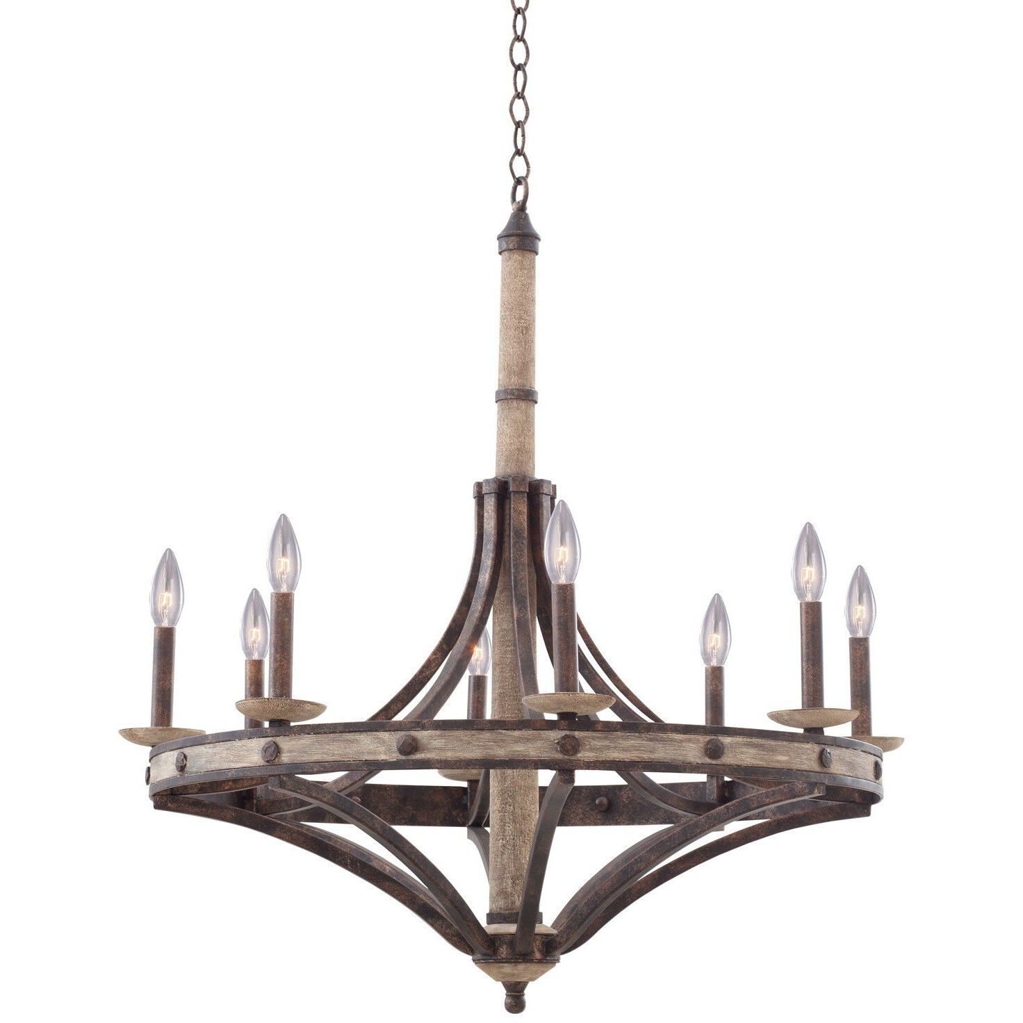 Coronado 8 Light 32 inch Florence Gold Chandelier Ceiling Light