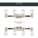 Jemsa 4 Light 32 inch Brushed Nickel Bath Bracket Wall Light, 4 Arm