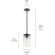Crosby 1 Light 6 inch Black Mini Pendant Ceiling Light