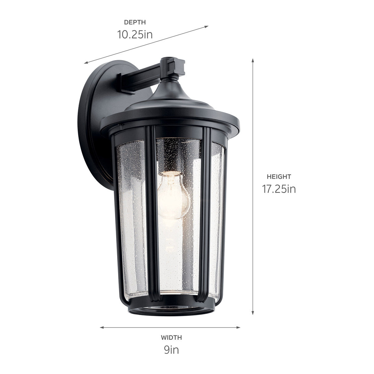 Fairfield 1 Light 17 inch Black Outdoor Wall, Large