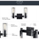 Jemsa 2 Light 13.75 inch Black Bath Bracket Wall Light, 2 Arm