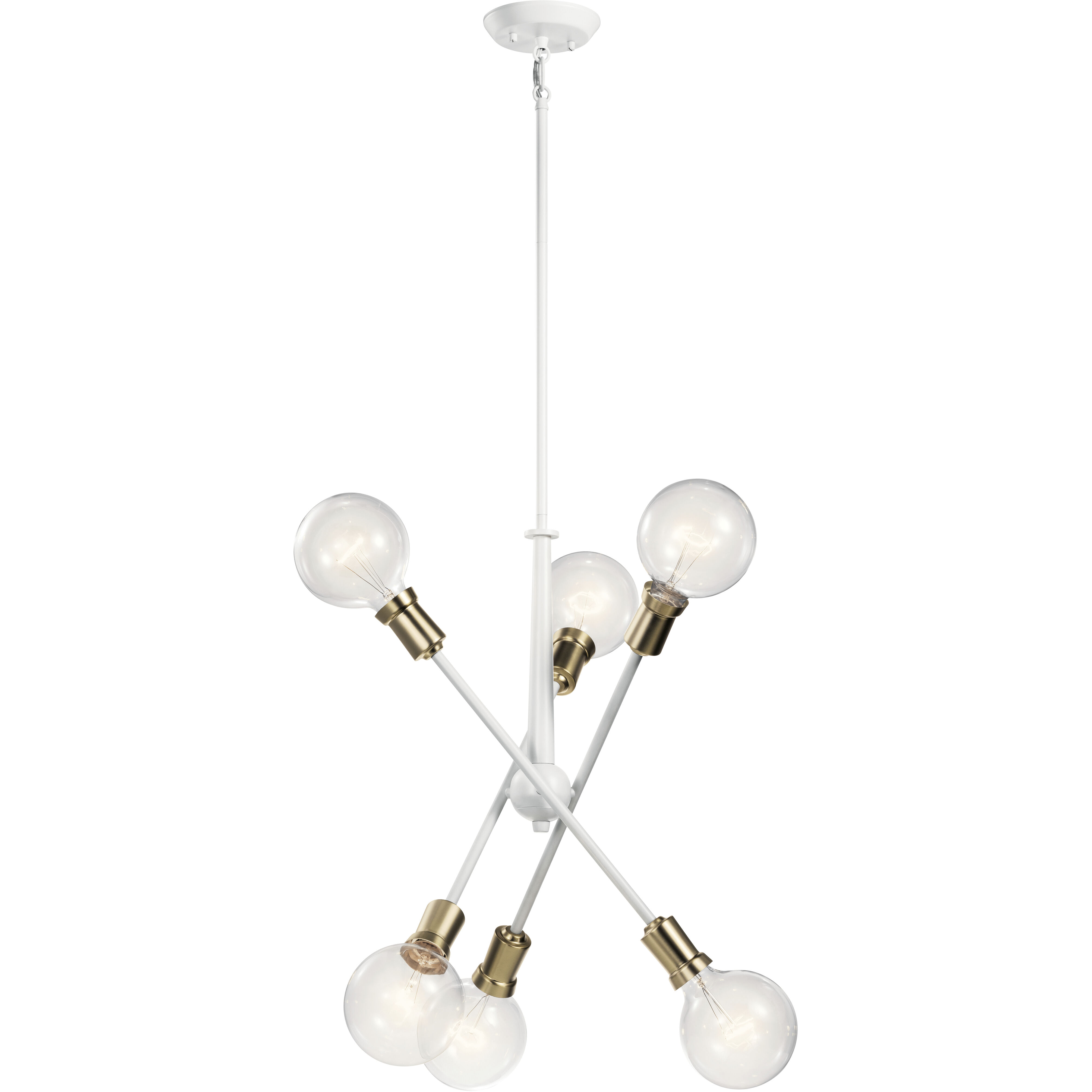 Armstrong 6 Light 20 inch White Chandelier 1 Tier Small Ceiling Light, Small