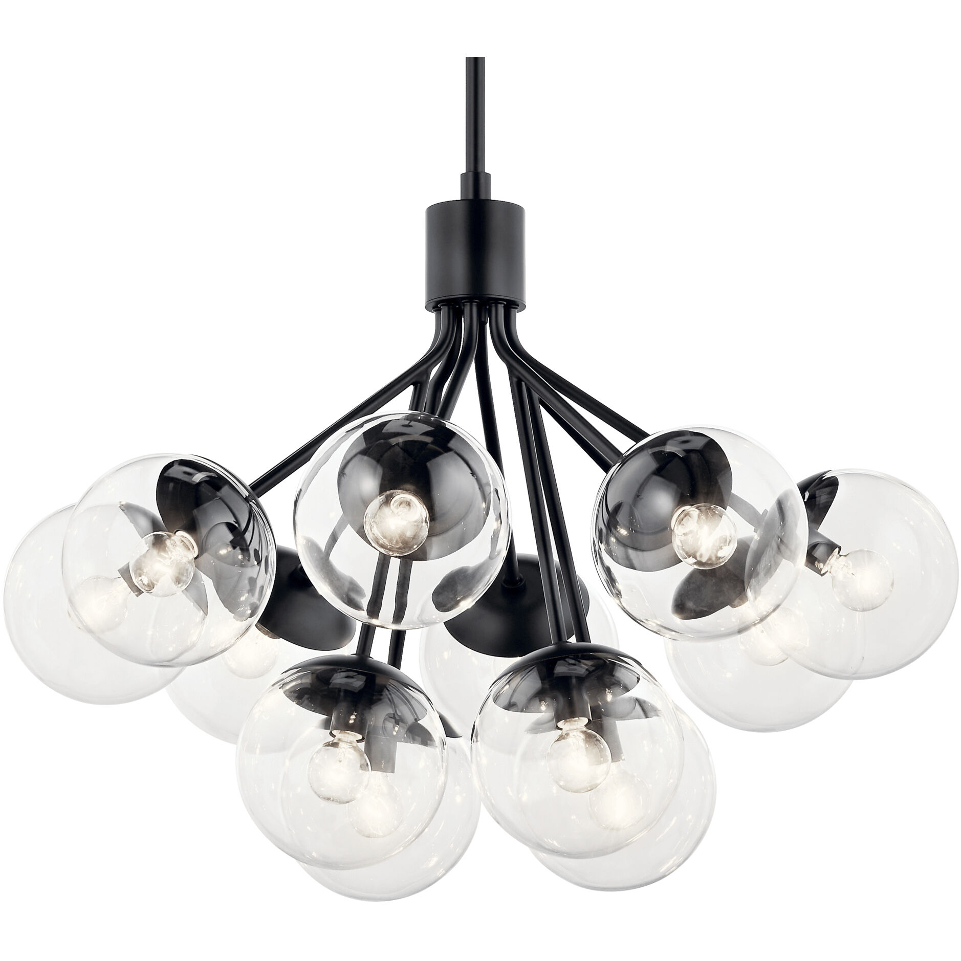 Silvarious 12 Light Black Chandelier/Semi Flush Ceiling Light