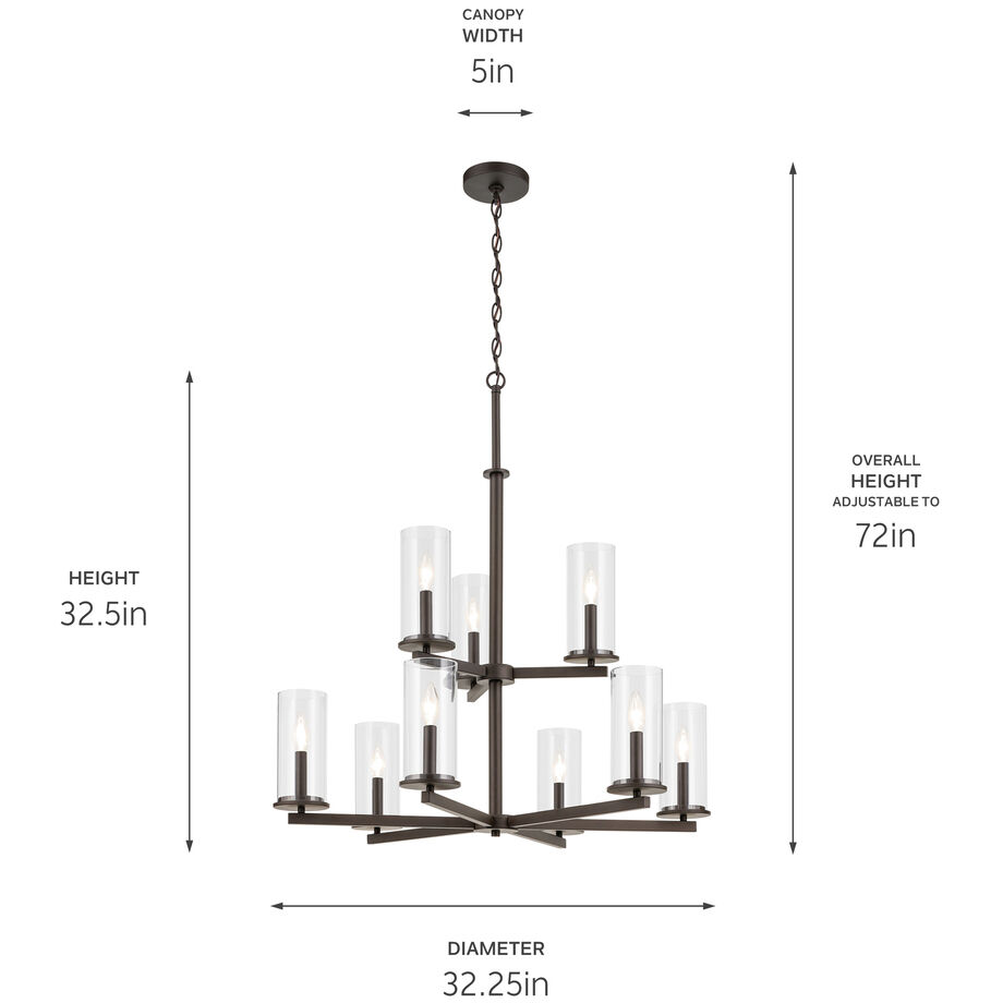 Crosby 9 Light Olde Bronze Chandelier Ceiling Light