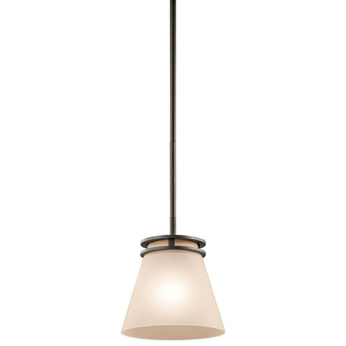 Hendrik 1 Light 8 inch Olde Bronze Mini Pendant Ceiling Light in Umber Etched Glass