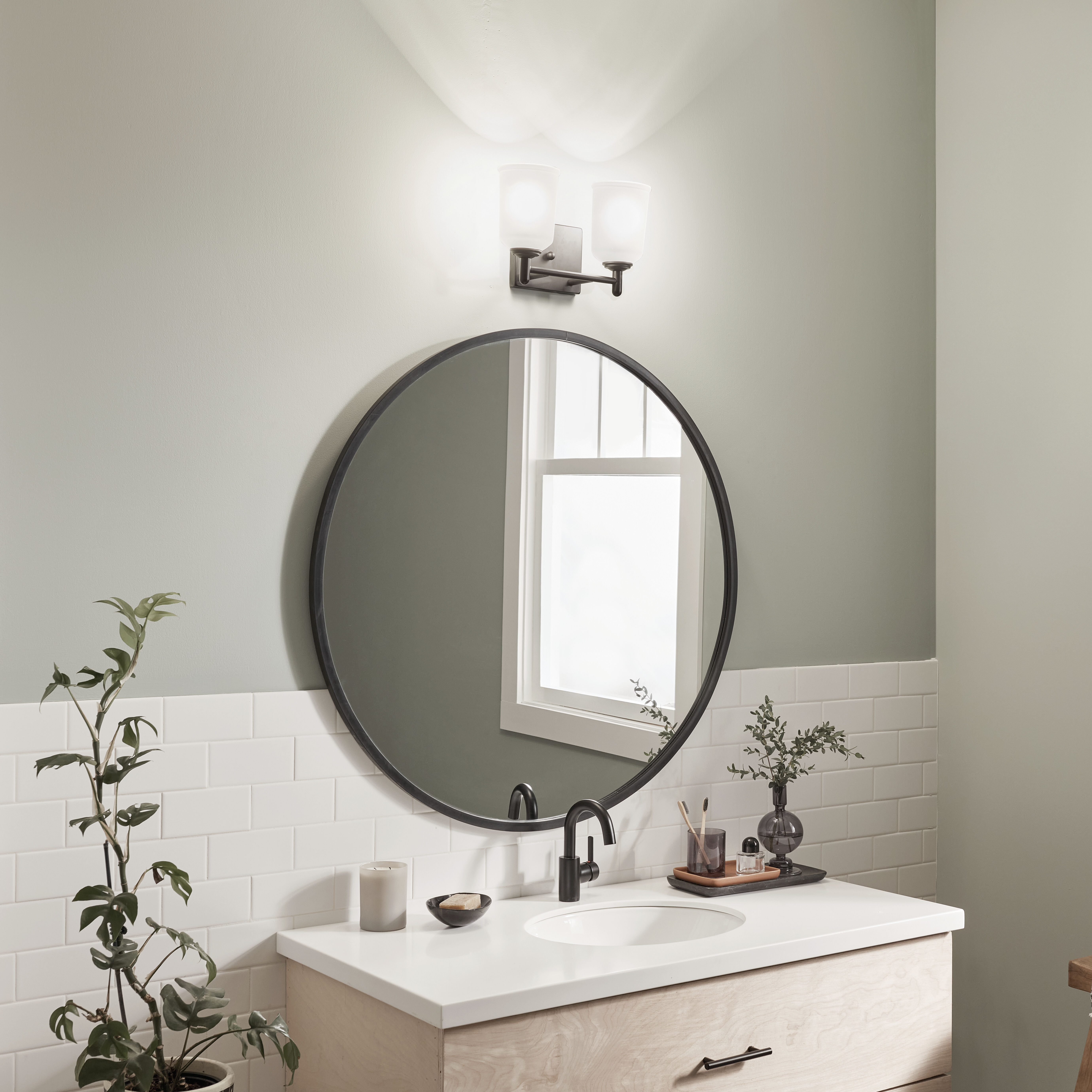 Shailene 2 Light 12.75 inch Black Bath Vanity Light Wall Light