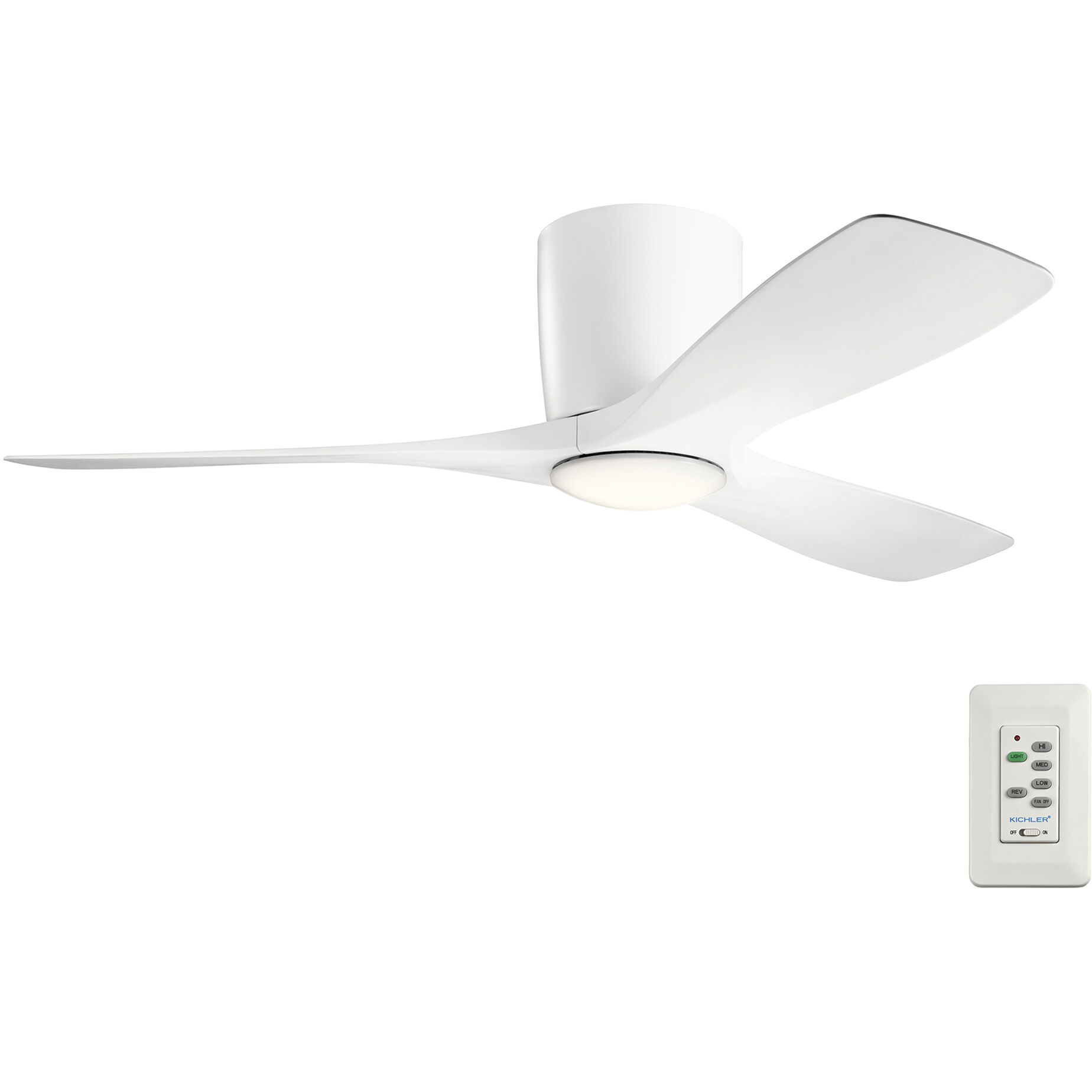 Volos 48 inch Matte White Ceiling Fan