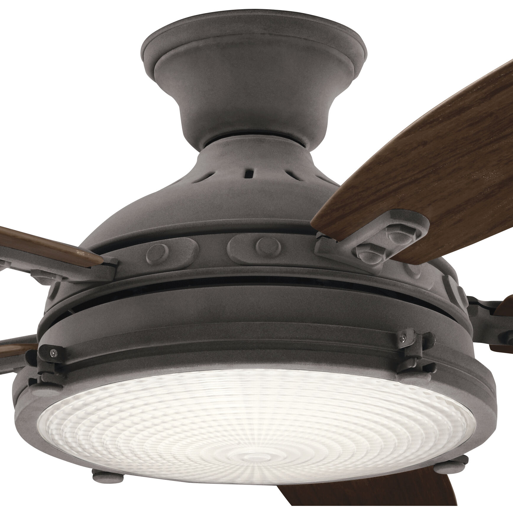 Hatteras Bay 52 inch Weathered Zinc with Medium Walnut Blades Ceiling Fan