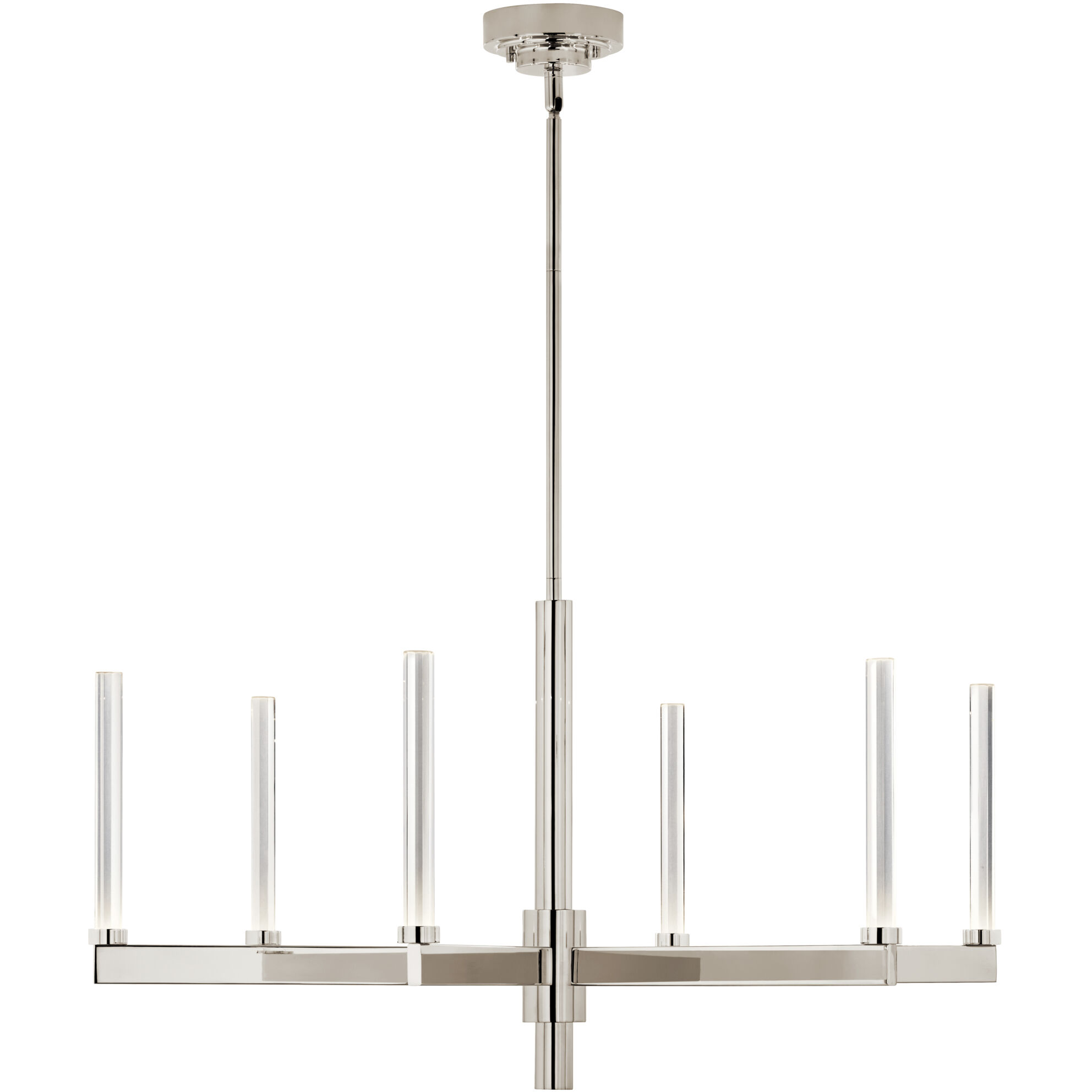 Sycara LED Polished Nickel Chandelier Ceiling Light, 1 Tier Medium