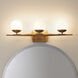 Jasper 3 Light 25 inch Natural Brass Wall Mt Bath 3 Arm Wall Light