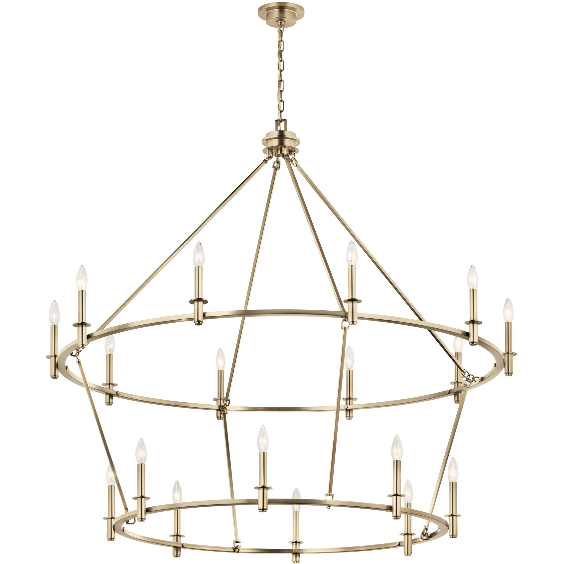 Carrick 18 Light Champagne Bronze Chandelier Ceiling Light, 2 Tier Large
