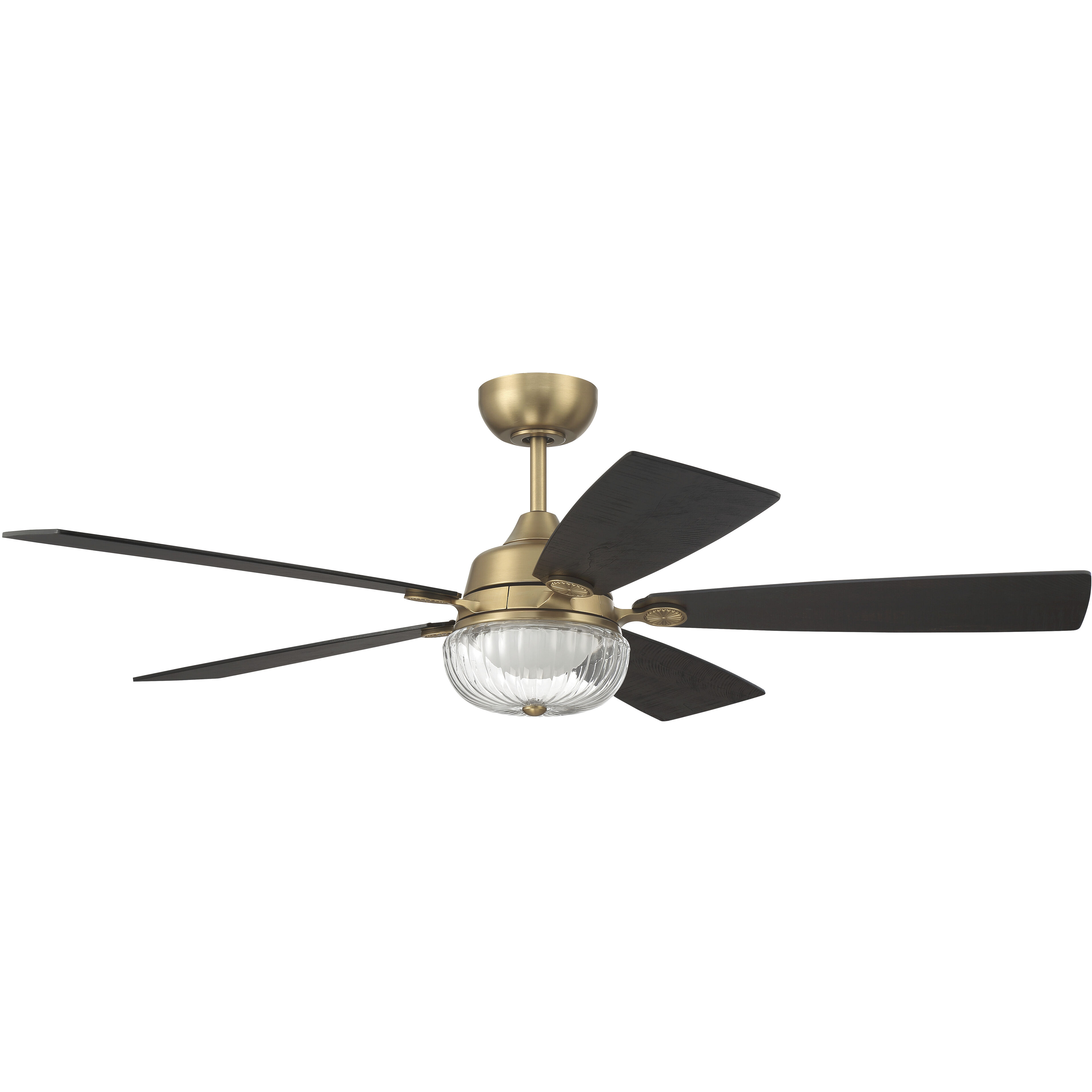 Chandler 52 inch Satin Brass with Flat Black/Black Walnut Blades Ceiling Fan