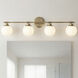 Benno 4 Light 34 inch Champagne Bronze Bath Bracket Wall Light, 4 Arm