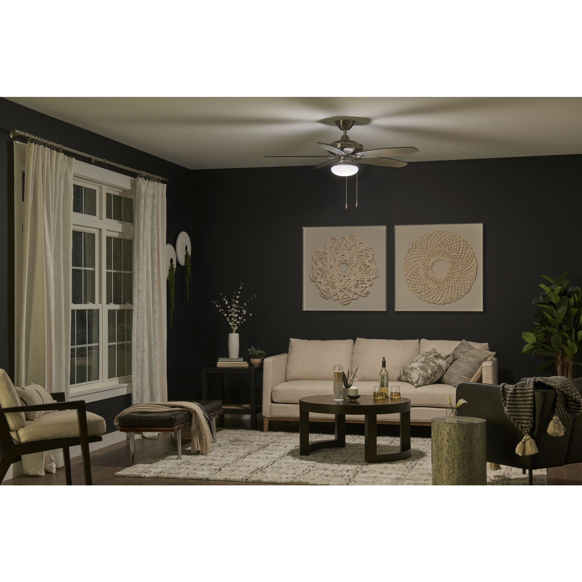 Soft Modern LED White Fan Light Kits