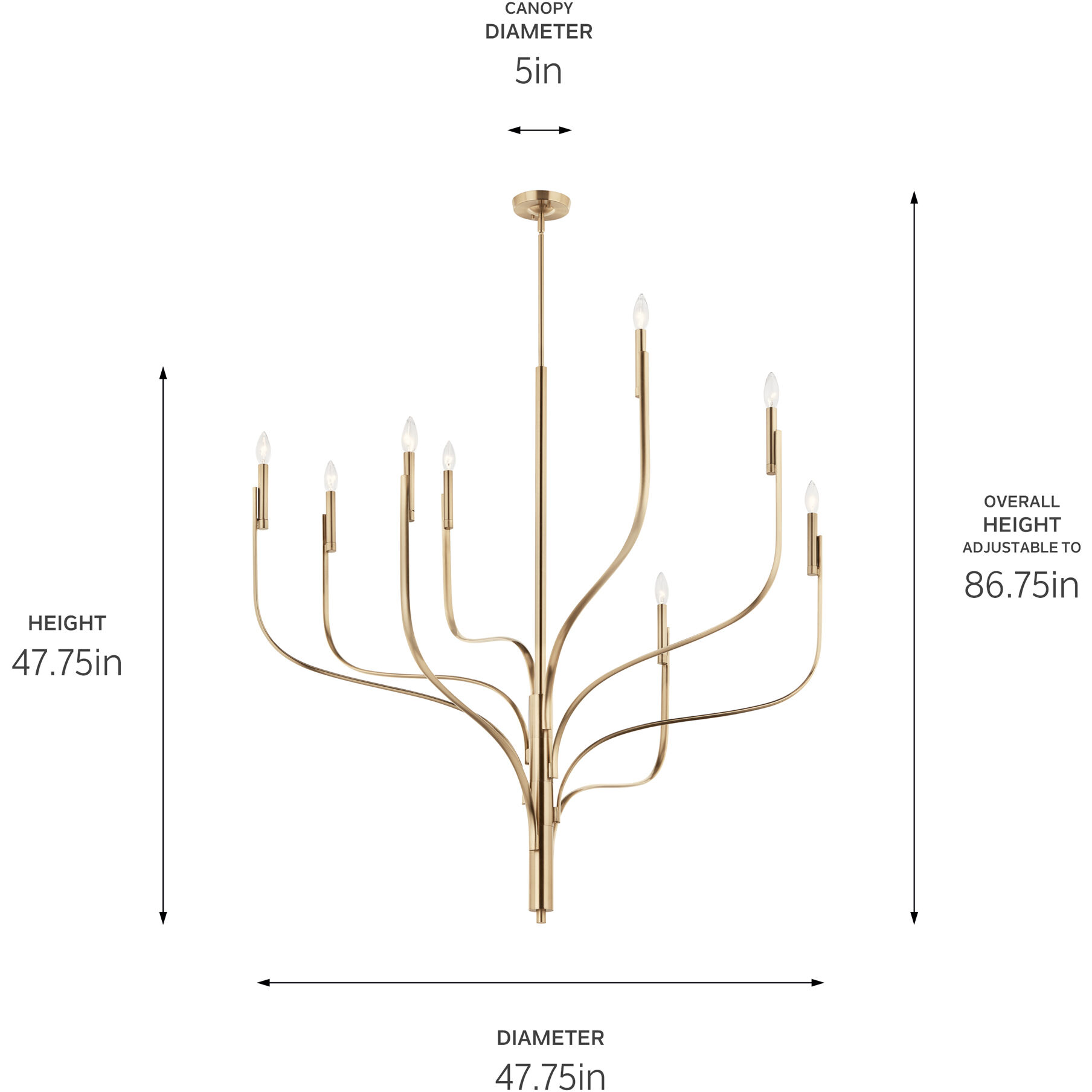 Kichler 52675CPZ Livadia 8 Light Champagne Bronze Chandelier