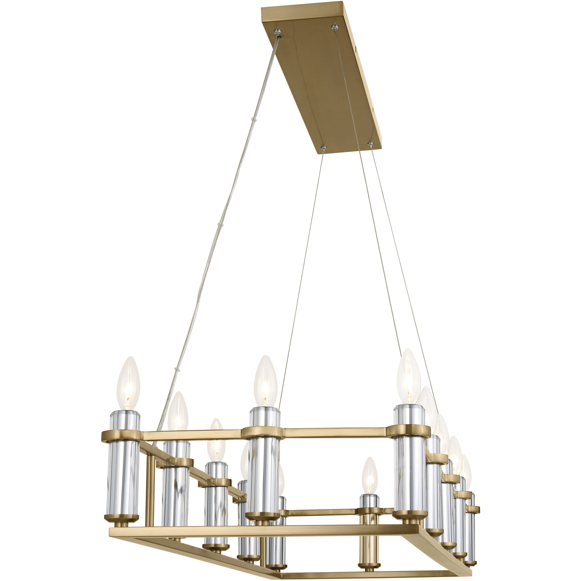 Rosalind 12 Light 17 inch Brushed Natural Brass Chandelier Linear Ceiling Light