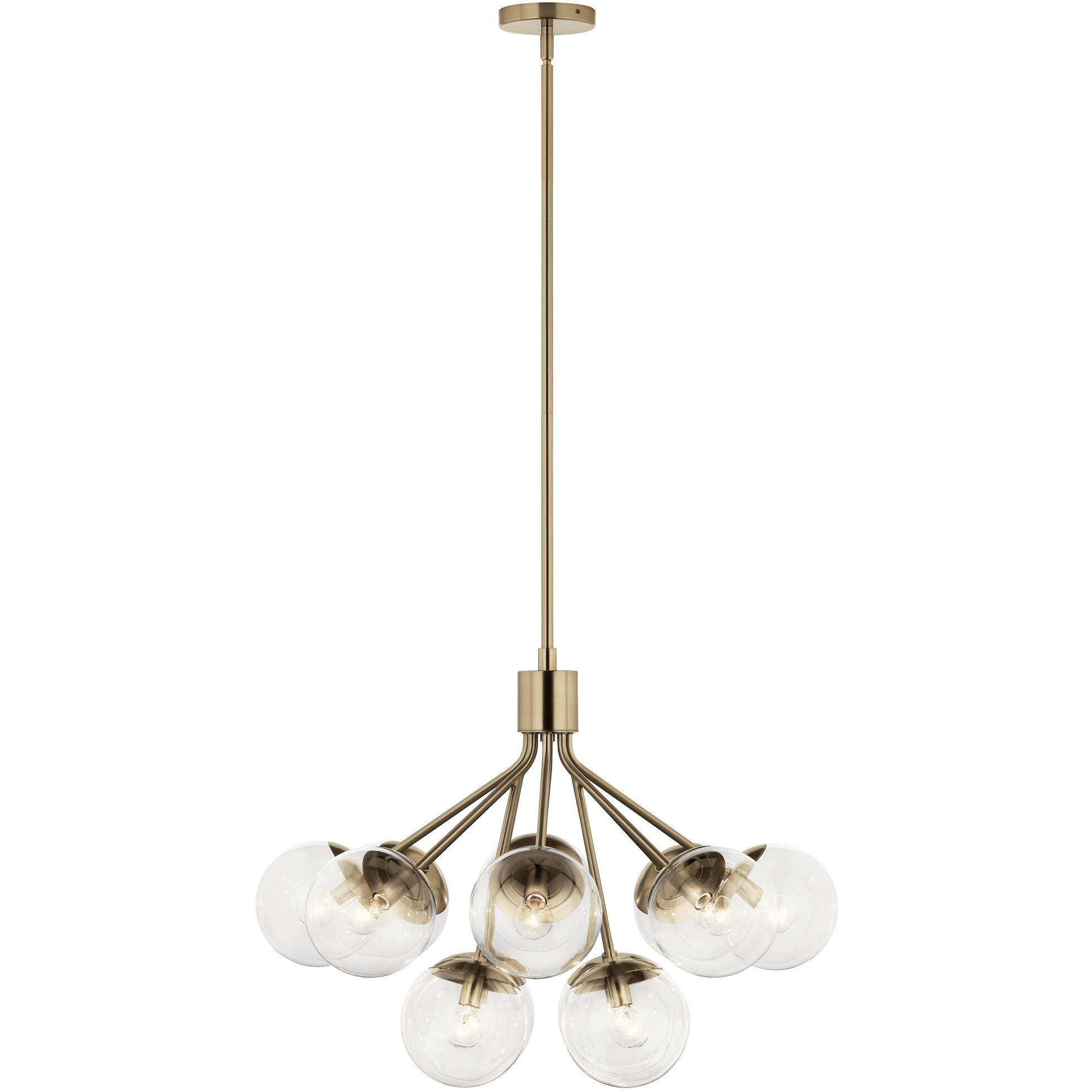 Silvarious 12 Light Champagne Bronze Chandelier/Semi Flush Ceiling Light in Clear