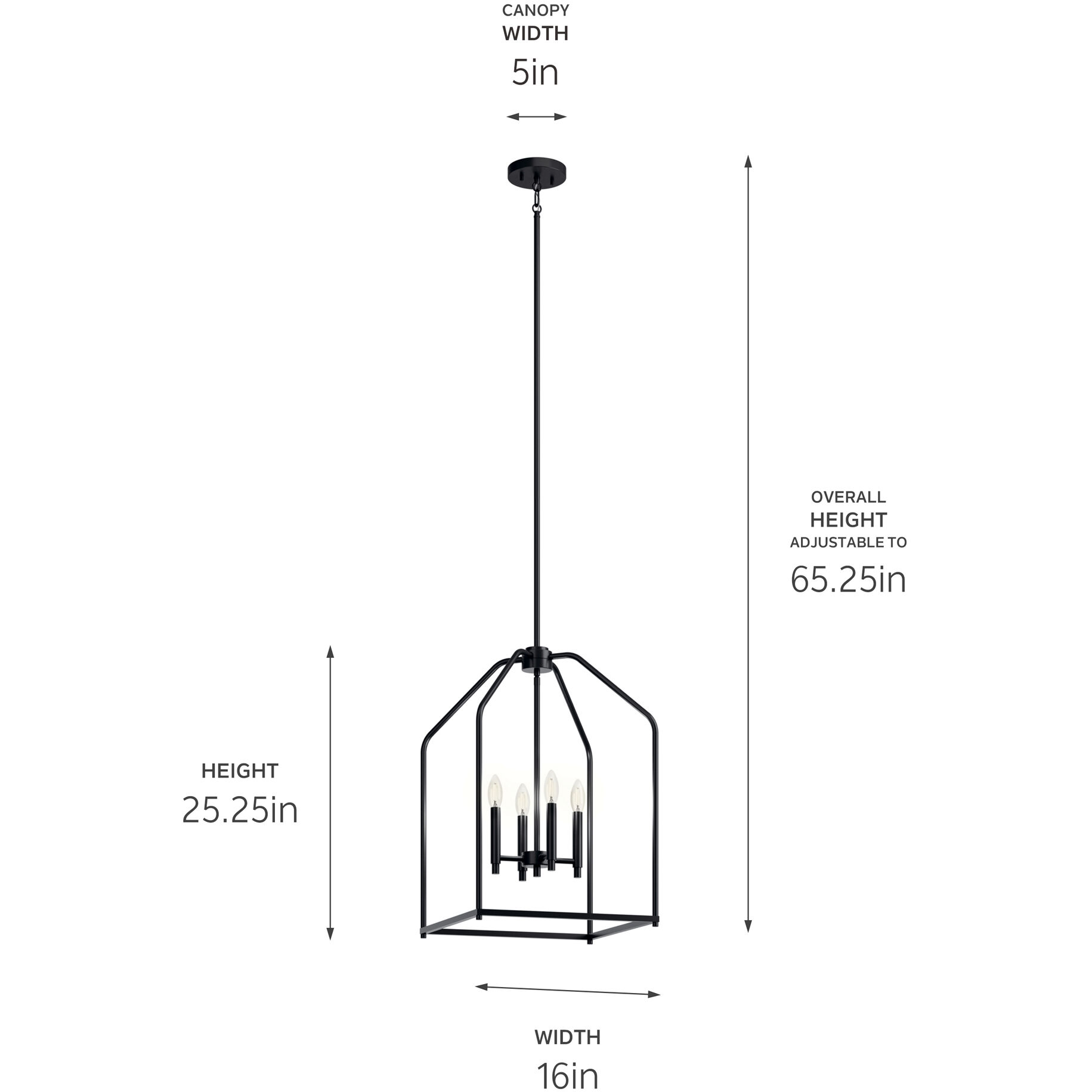 Madden 4 Light 16 inch Black Foyer Pendant Ceiling Light