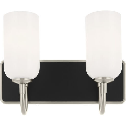 Solia LED 14.25 inch Brushed Nickel with Black Bathroom Vanity Light Wall Light