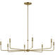 Pallas 8 Light Brushed Natural Brass Chandelier Ceiling Light