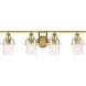 Everett 4 Light 34.25 inch Brushed Brass Bath Vanity Light Wall Light