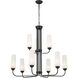 Truby 9 Light 34 inch Black Chandelier Ceiling Light, Large