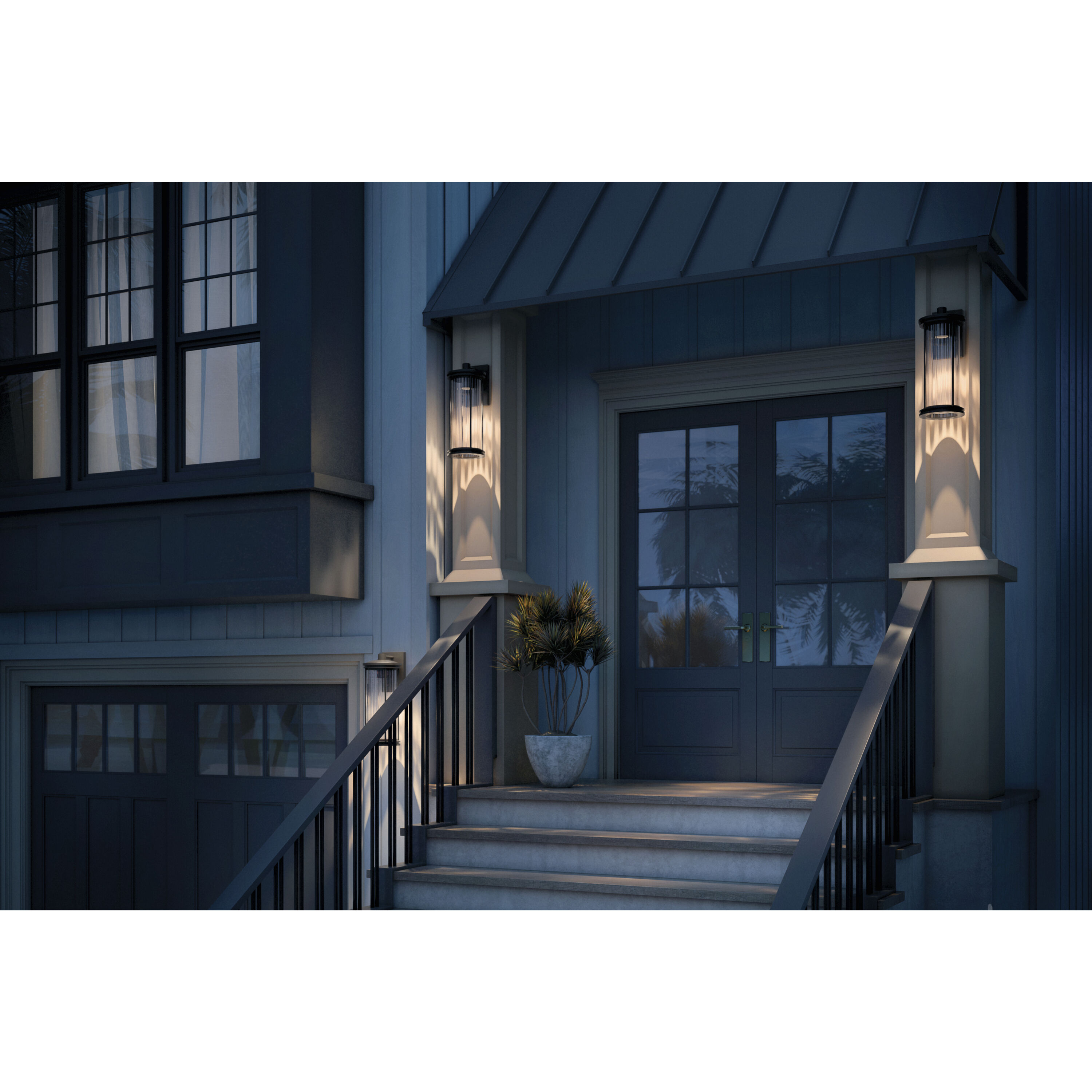 Barras 1 Light 20.25 inch Black Outdoor Wall Sconce