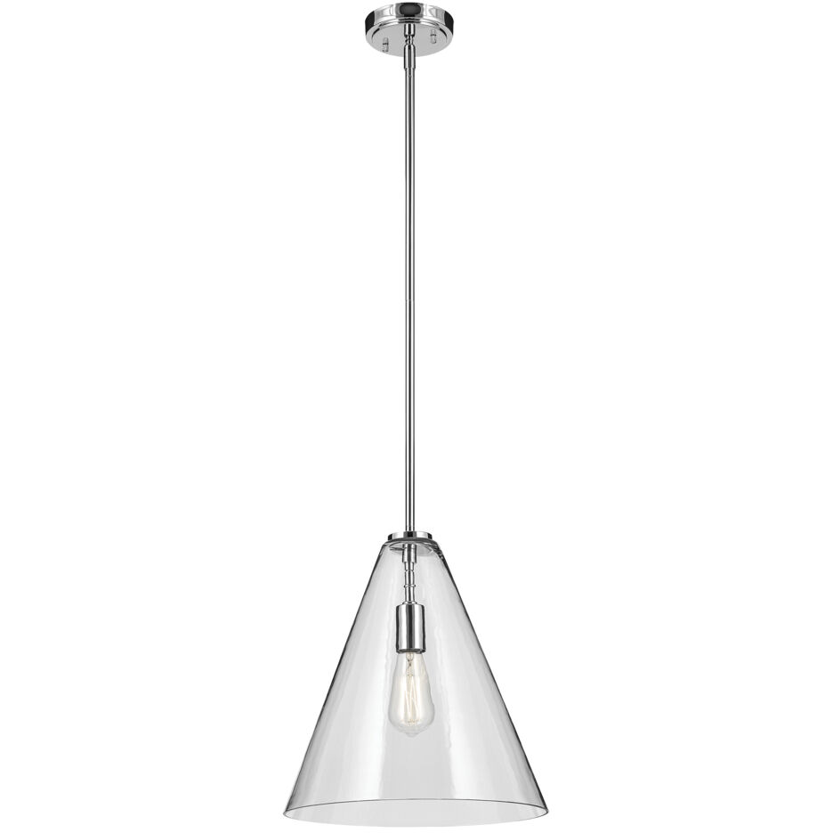 Everly 1 Light Chrome Pendant Ceiling Light in Clear
