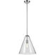 Everly 1 Light Chrome Pendant Ceiling Light in Clear