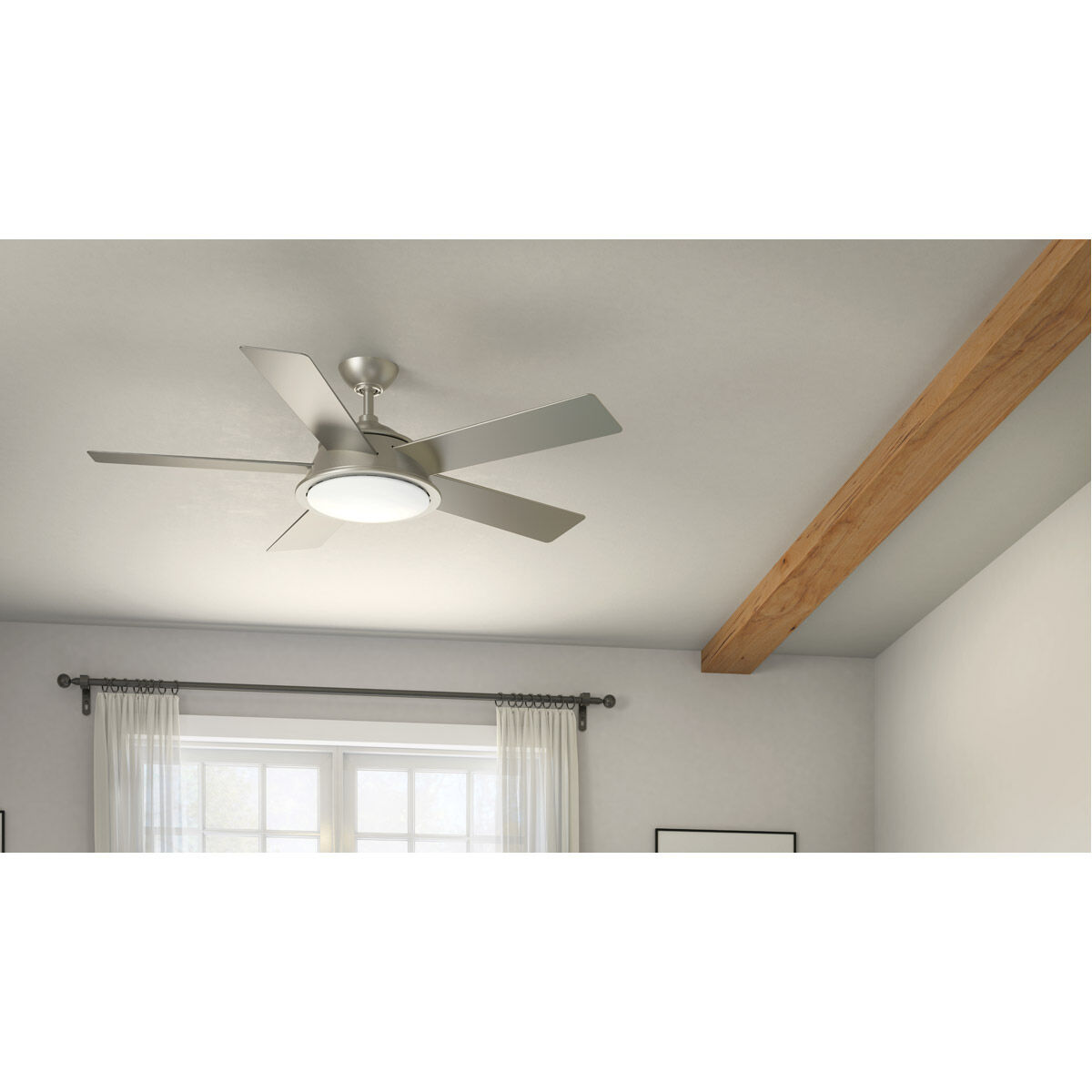 Verdi 56 inch Brushed Nickel with Silver Blades Ceiling Fan