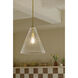Everly 1 Light Natural Brass Pendant Ceiling Light in Clear Seeded