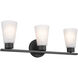 Stamos 3 Light 22 inch Black Bath Vanity Light Wall Light, 3 Arm