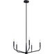 Madden 5 Light Black Chandelier Ceiling Light, 1 Tier Small