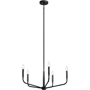 Madden 5 Light Black Chandelier Ceiling Light, 1 Tier Small