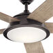 Verdi 56 inch Anvil Iron with Dist Antiq Gray Blades Ceiling Fan