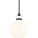 Laria 1 Light Black Pendant Ceiling Light in Opal