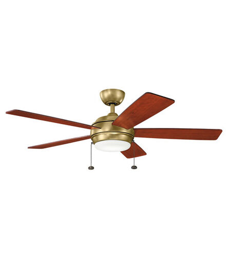 Starkk 52 inch Natural Brass with Dark Cherry Blades Ceiling Fan