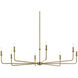 Pallas 8 Light Brushed Natural Brass Chandelier Ceiling Light