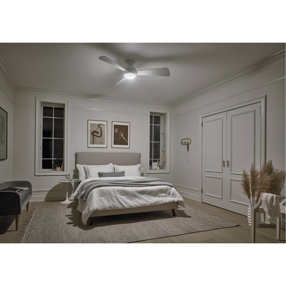 Sola 54 inch Matte White Ceiling Fan