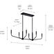 Madden 6 Light 17.75 inch Black Chandelier Linear Ceiling Light, Double